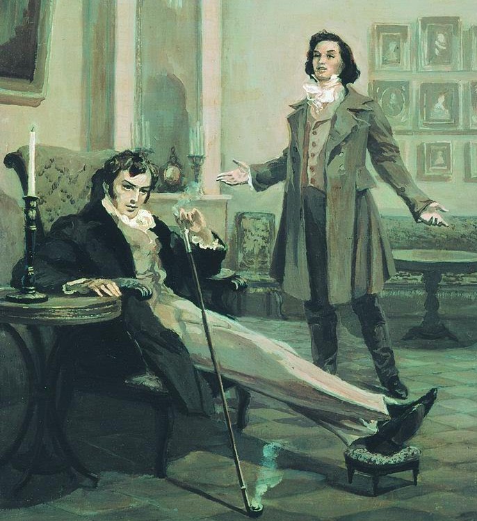 Onegin and Lensky by L. Timoshenko